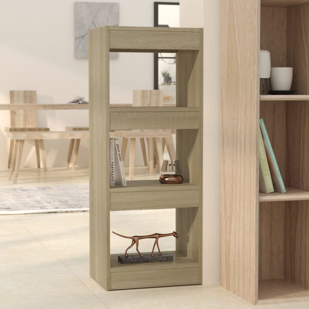bogreol/rumdeler 40x30x103 cm konstrueret træ sonoma-eg