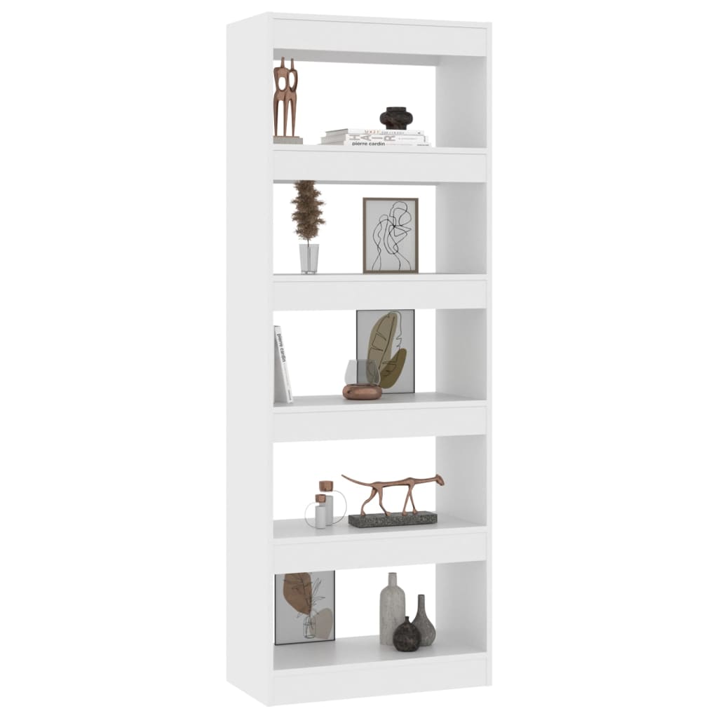 bogreol/rumdeler 60x30x166 cm konstrueret træ hvid
