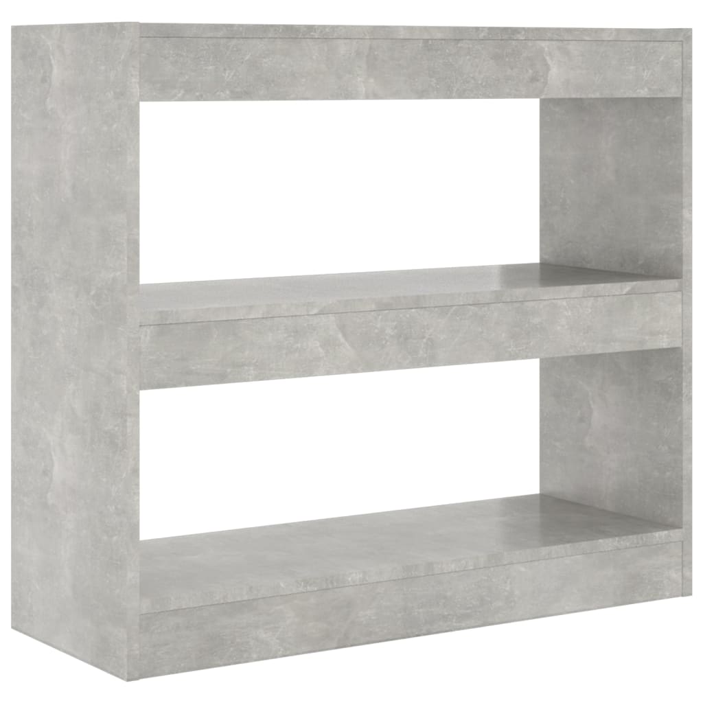 bogreol/rumdeler 80x30x72 cm betongrå