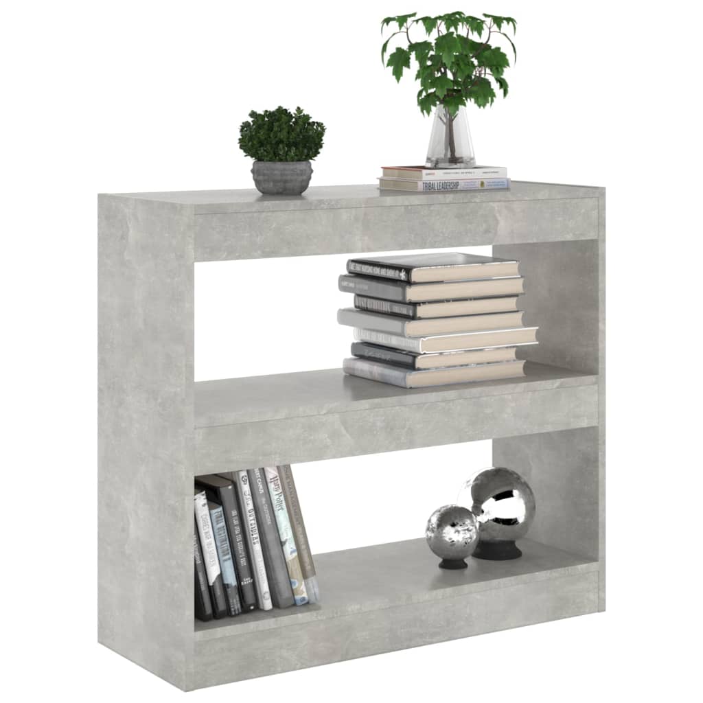 bogreol/rumdeler 80x30x72 cm betongrå