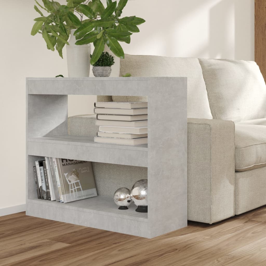 bogreol/rumdeler 80x30x72 cm betongrå