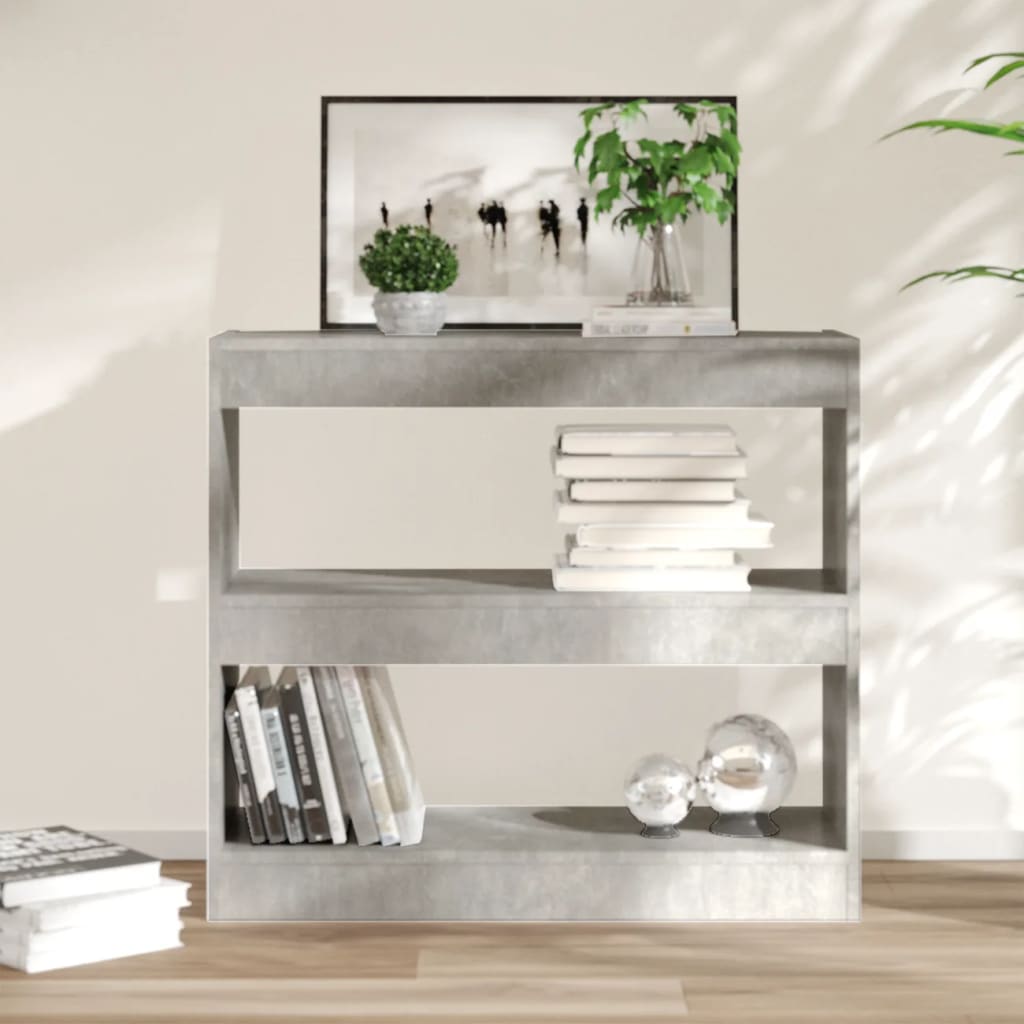 bogreol/rumdeler 80x30x72 cm betongrå