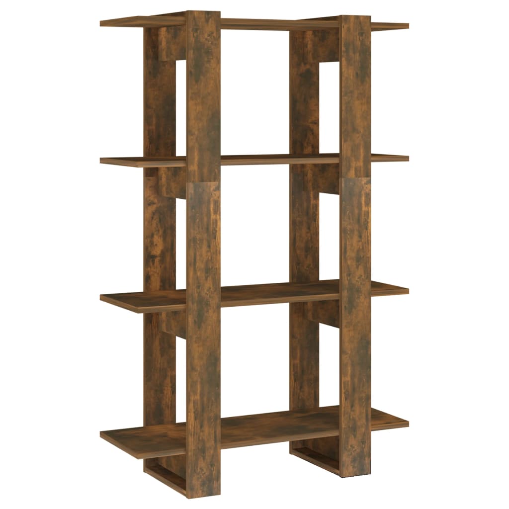 bogreol/rumdeler 80x30x123,5 cm røget egetræ