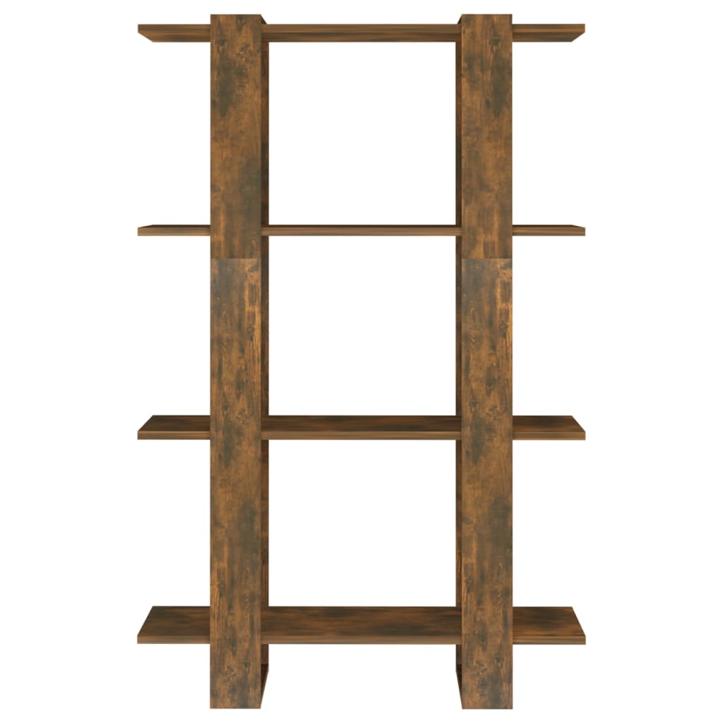 bogreol/rumdeler 80x30x123,5 cm røget egetræ