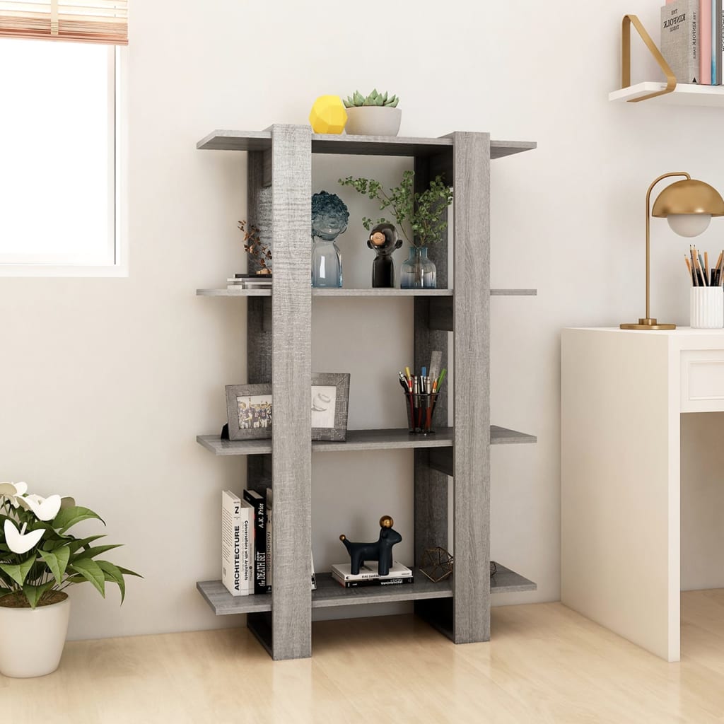 bogreol/rumdeler 80x30x123,5 cm grå sonoma-eg
