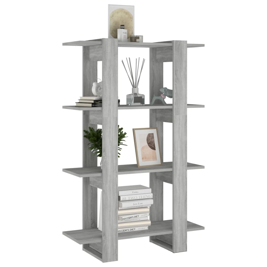 bogreol/rumdeler 80x30x123,5 cm grå sonoma-eg