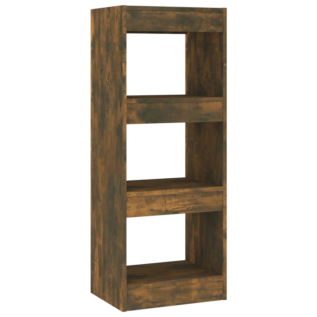 bogreol/rumdeler 40x30x103 cm konstrueret træ røget egetræ