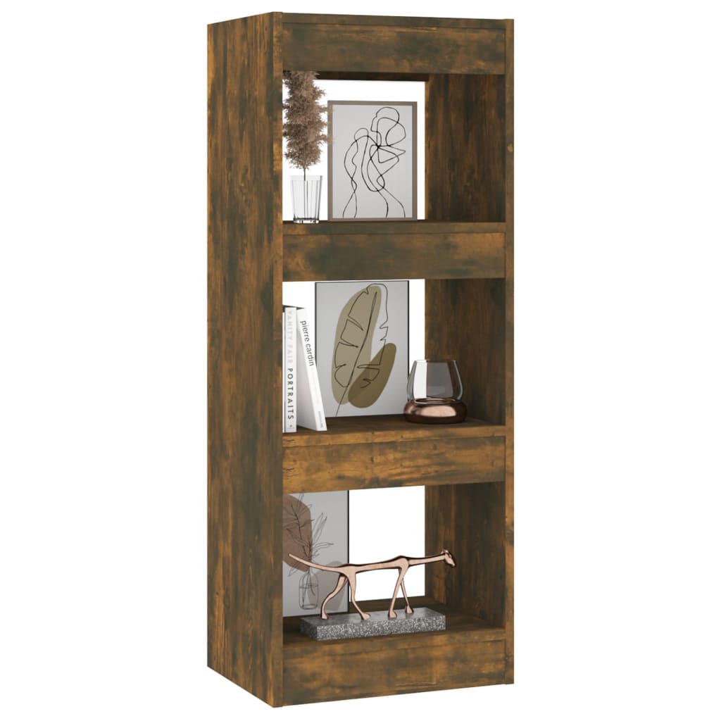 bogreol/rumdeler 40x30x103 cm konstrueret træ røget egetræ