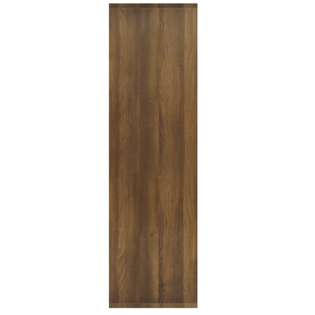 bogreol/rumdeler 80x30x103 cm konstrueret træ brun eg