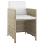 spisebordssæt til haven 5 dele med hynder polyrattan beige