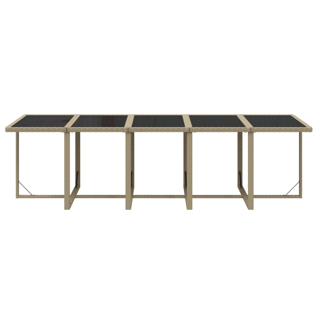 spisebordssæt til haven 11 dele med hynder polyrattan beige
