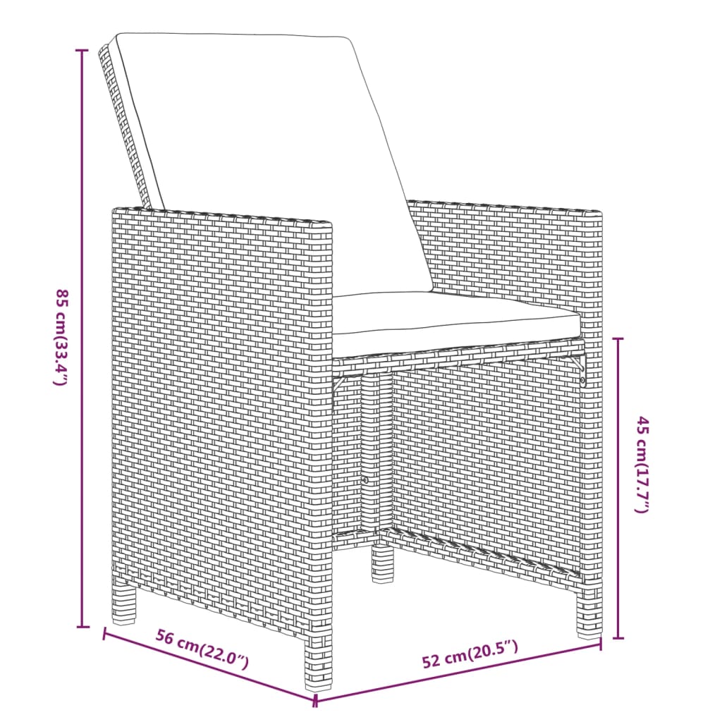spisebordssæt til haven 11 dele med hynder polyrattan beige