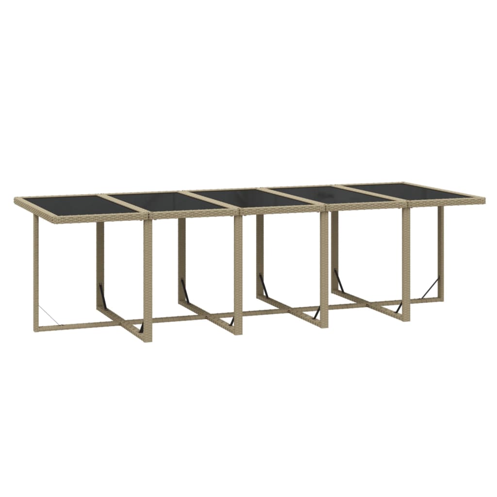 spisebordssæt til haven 15 dele med hynder polyrattan beige