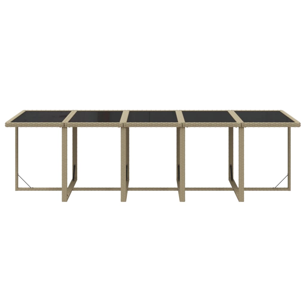spisebordssæt til haven 15 dele med hynder polyrattan beige
