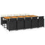 spisebordssæt til haven 11 dele med hynder polyrattan sort