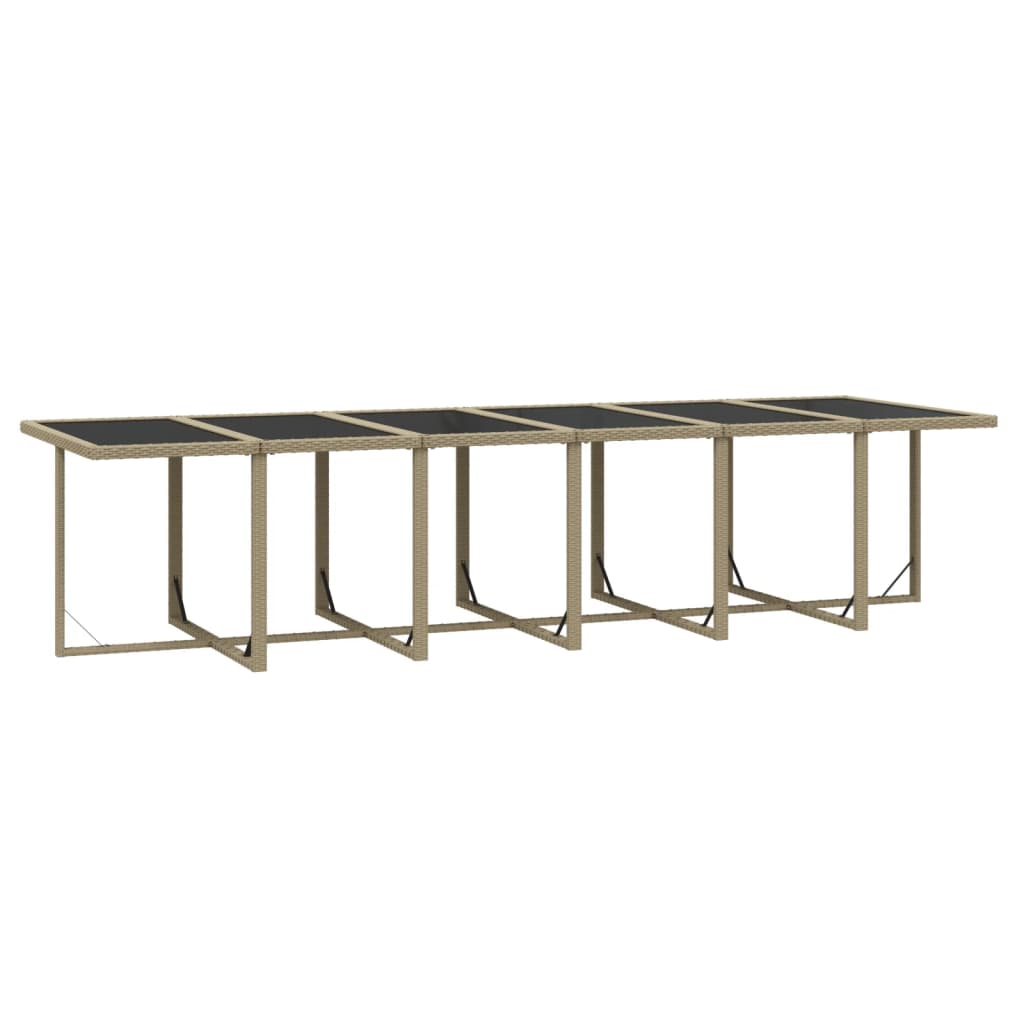 spisebordssæt til haven 17 dele med hynder polyrattan beige