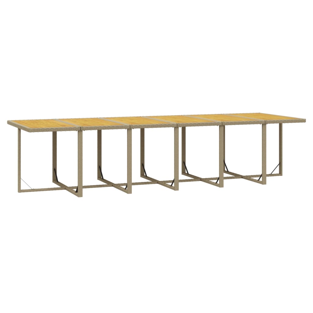 spisebordssæt til haven 17 dele med hynder polyrattan beige