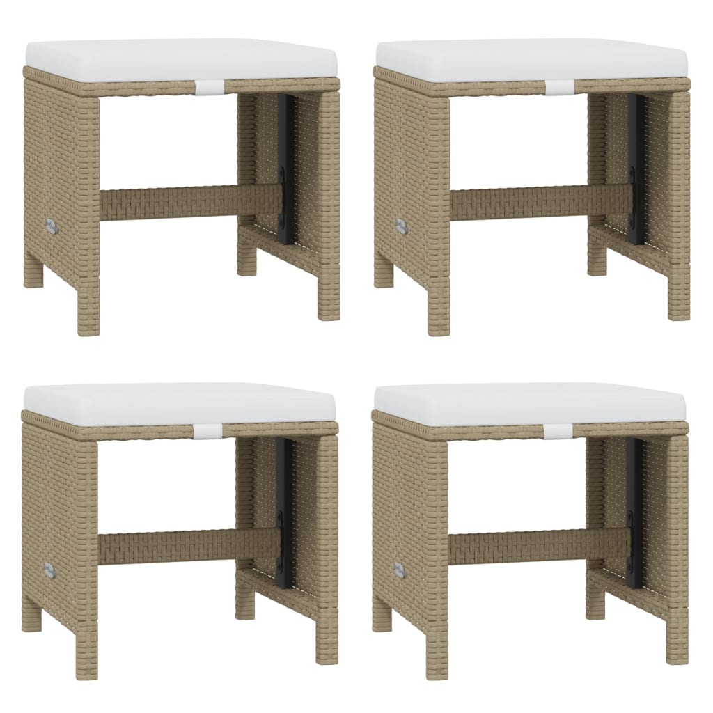 spisebordssæt til haven 17 dele med hynder polyrattan beige