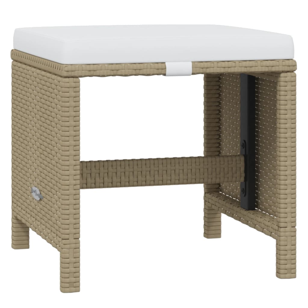 spisebordssæt til haven 17 dele med hynder polyrattan beige