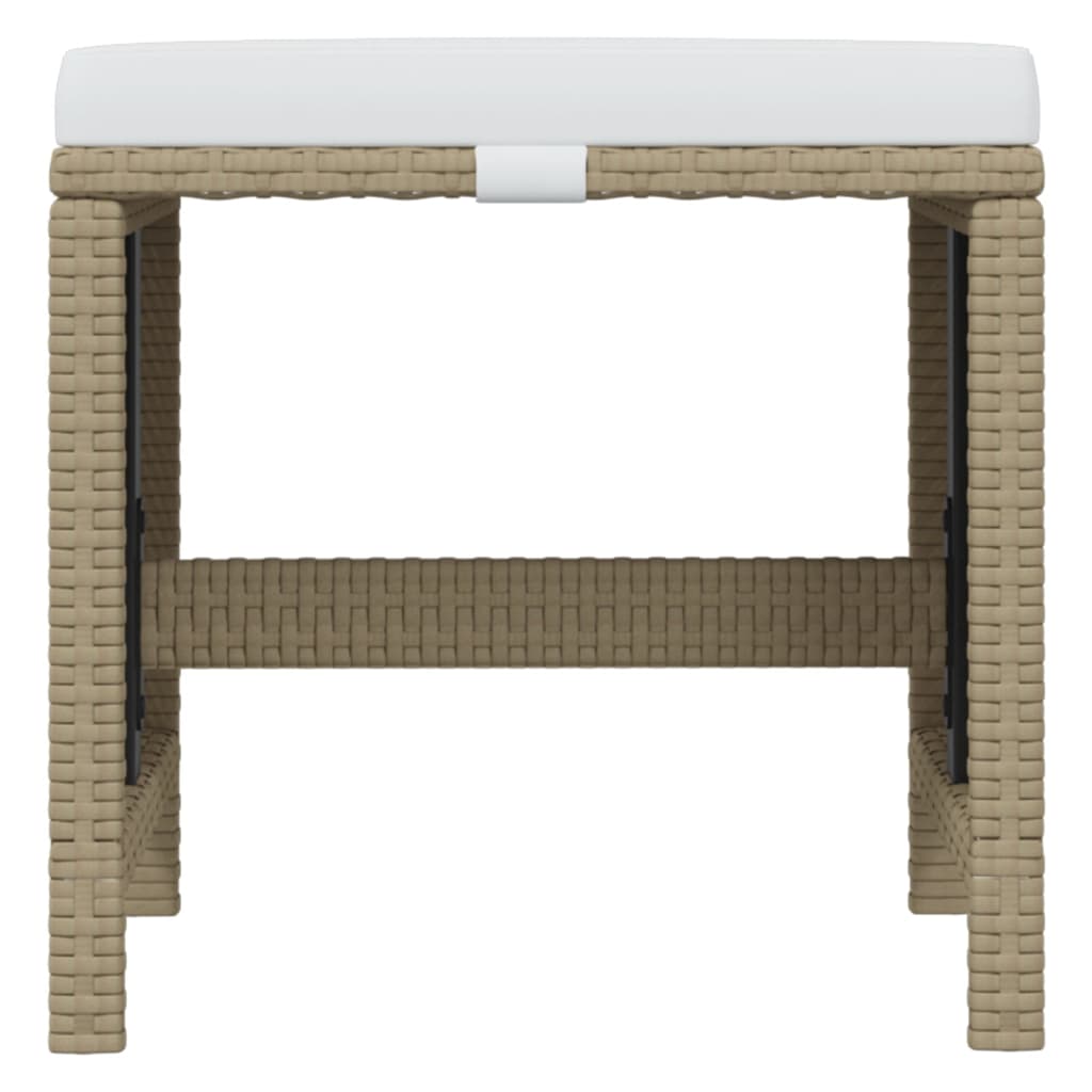 spisebordssæt til haven 17 dele med hynder polyrattan beige