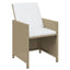 spisebordssæt til haven 19 dele med hynder polyrattan beige