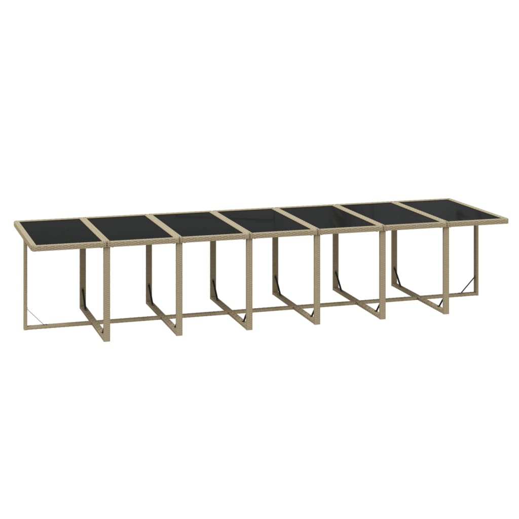 spisebordssæt til haven 19 dele med hynder polyrattan beige