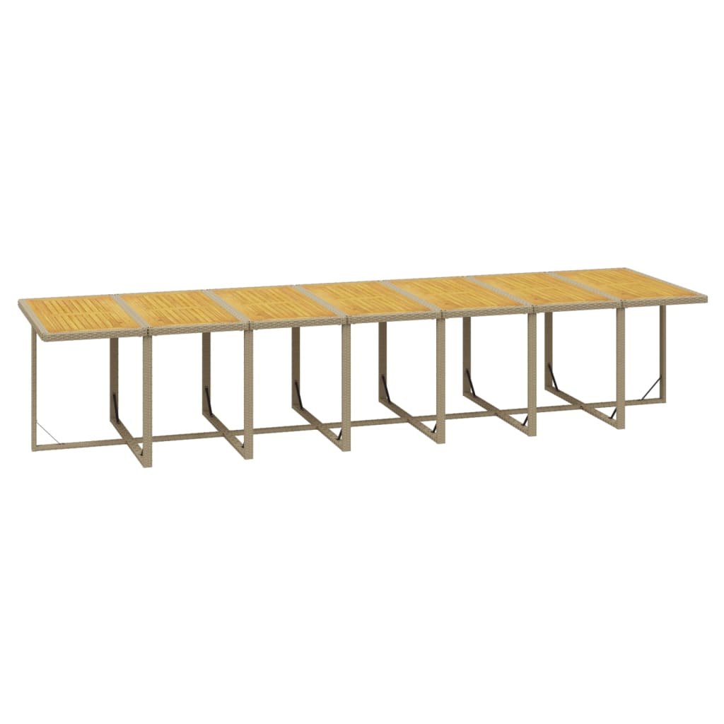 spisebordssæt til haven 15 dele med hynder polyrattan beige