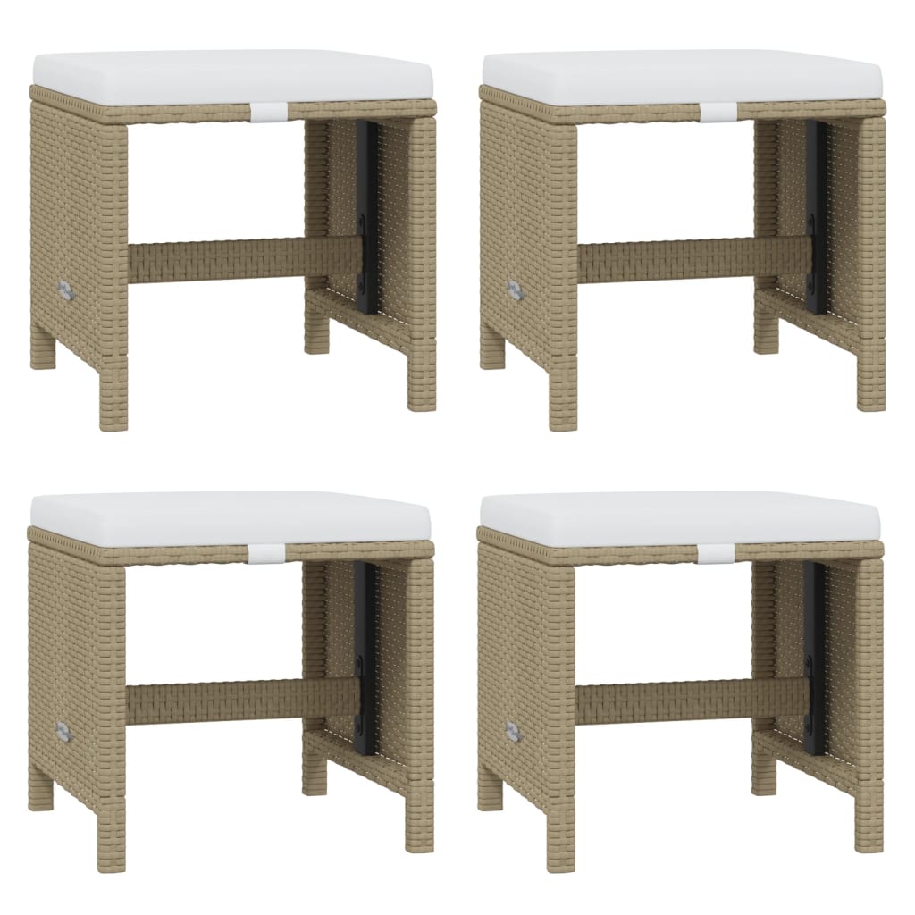 spisebordssæt til haven 19 dele med hynder polyrattan beige