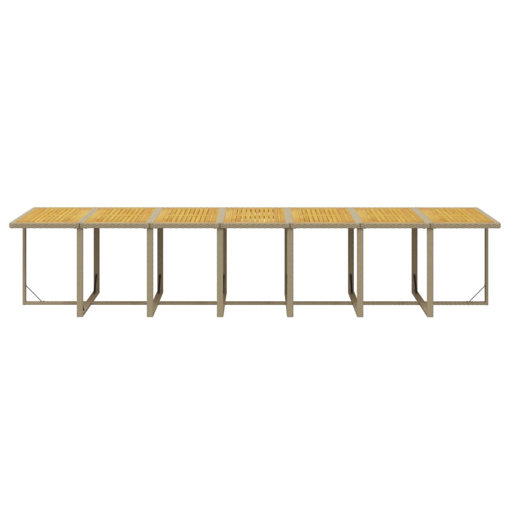 spisebordssæt til haven 19 dele med hynder polyrattan beige