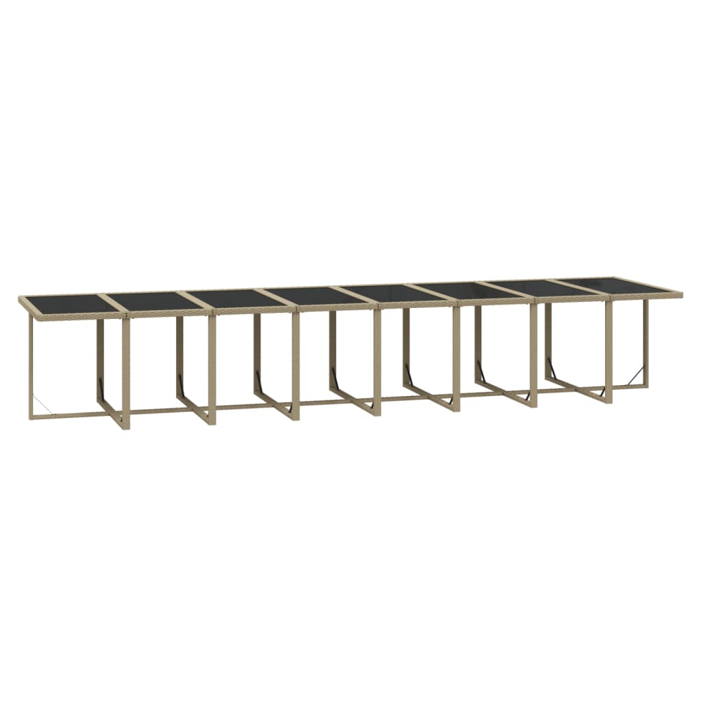spisebordssæt til haven 17 dele med hynder polyrattan beige