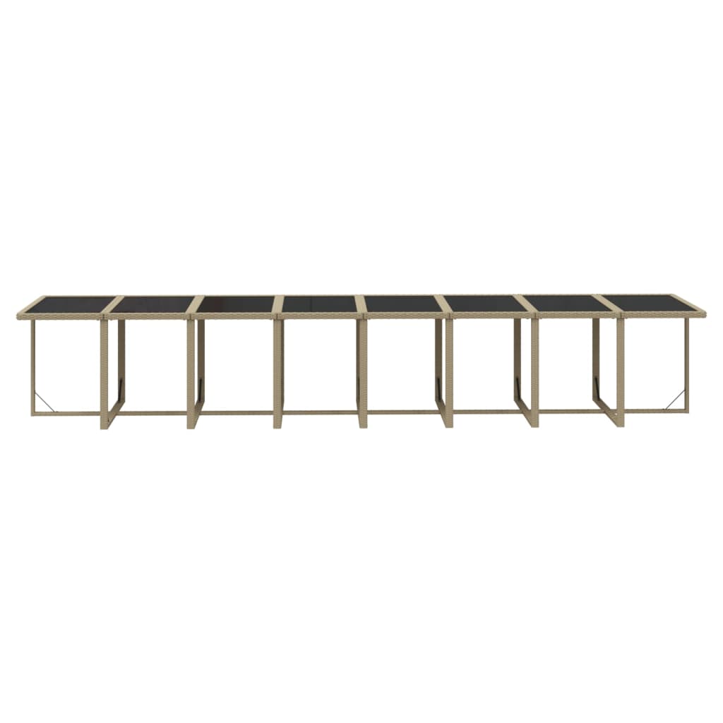 spisebordssæt til haven 21 dele med hynder polyrattan beige