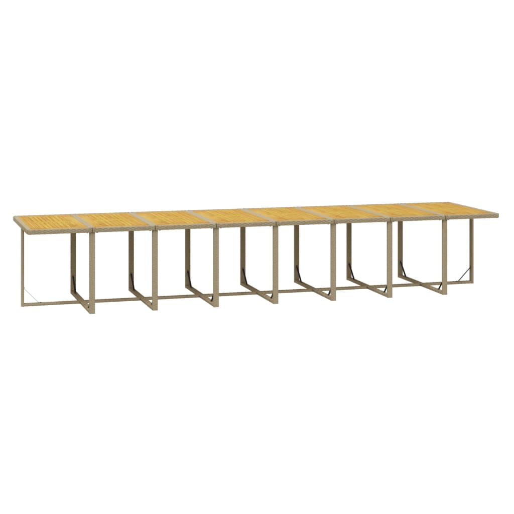 spisebordssæt til haven 17 dele med hynder polyrattan beige