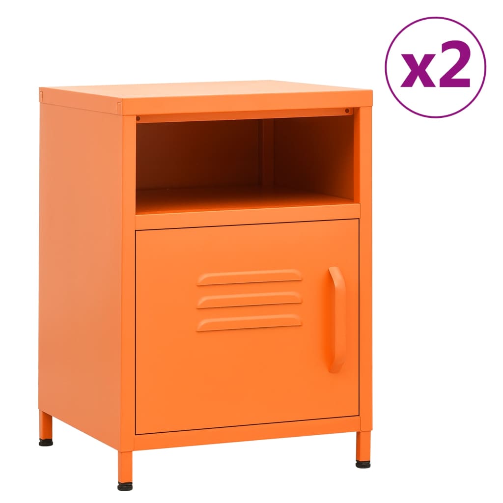 natborde 2 stk. 35x35x51 cm stål orange