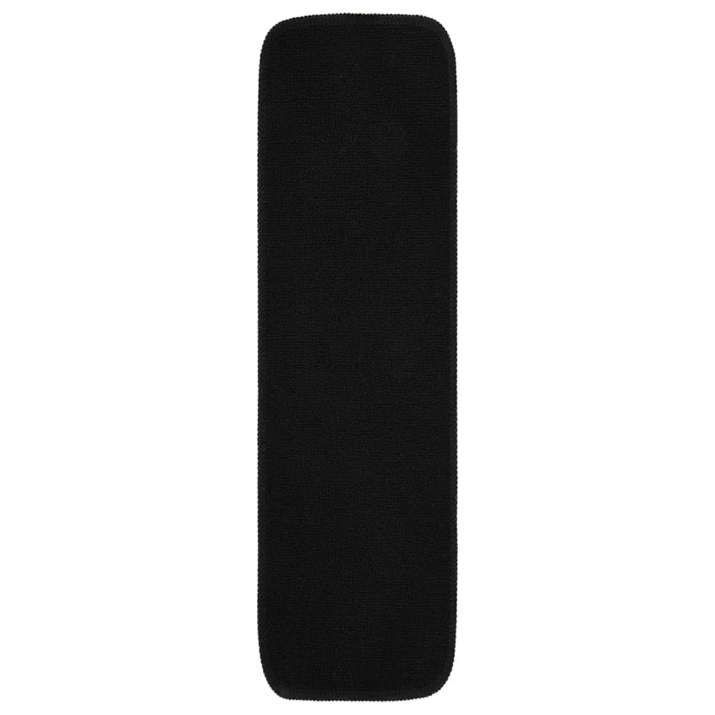 skridsikre trappemåtter 15 stk. 75x20 cm rektangulær sort