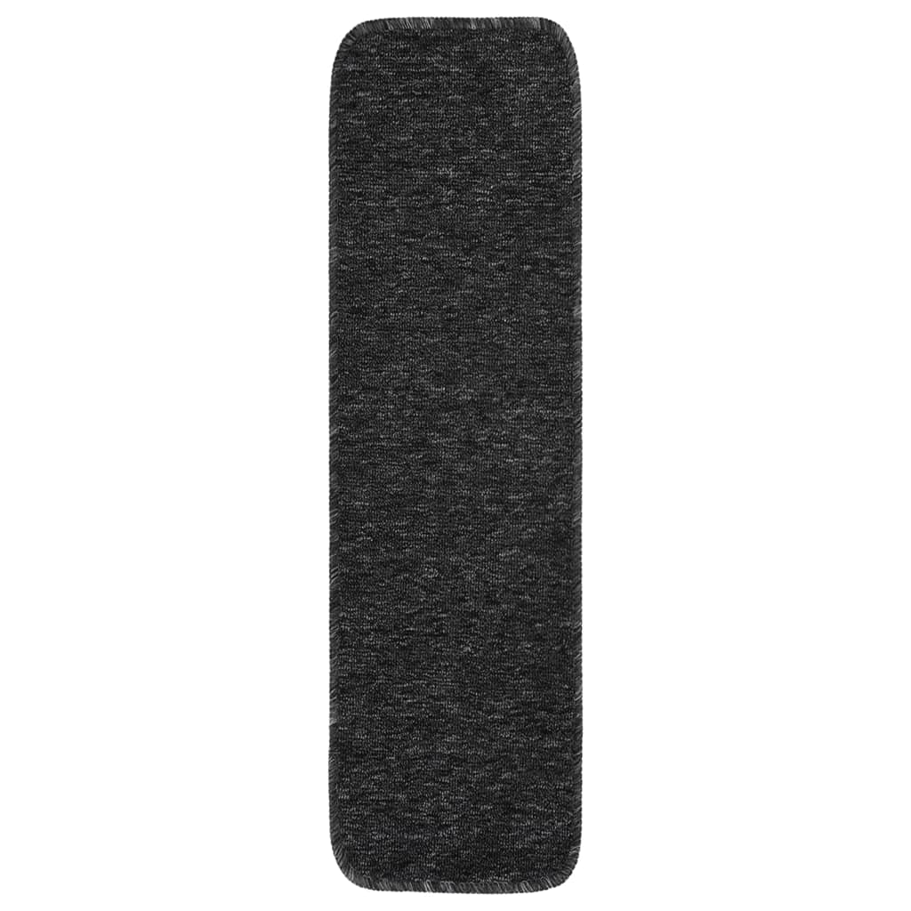 skridsikre trappemåtter 15 stk. 75x20 cm rektangulær antracit