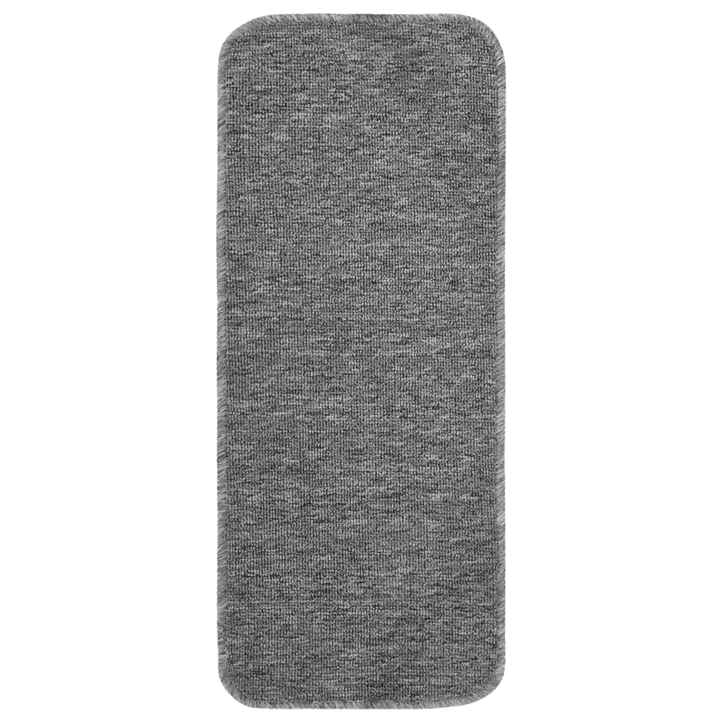 skridsikre trappemåtter 15 stk. 60x25 cm rektangulær grå