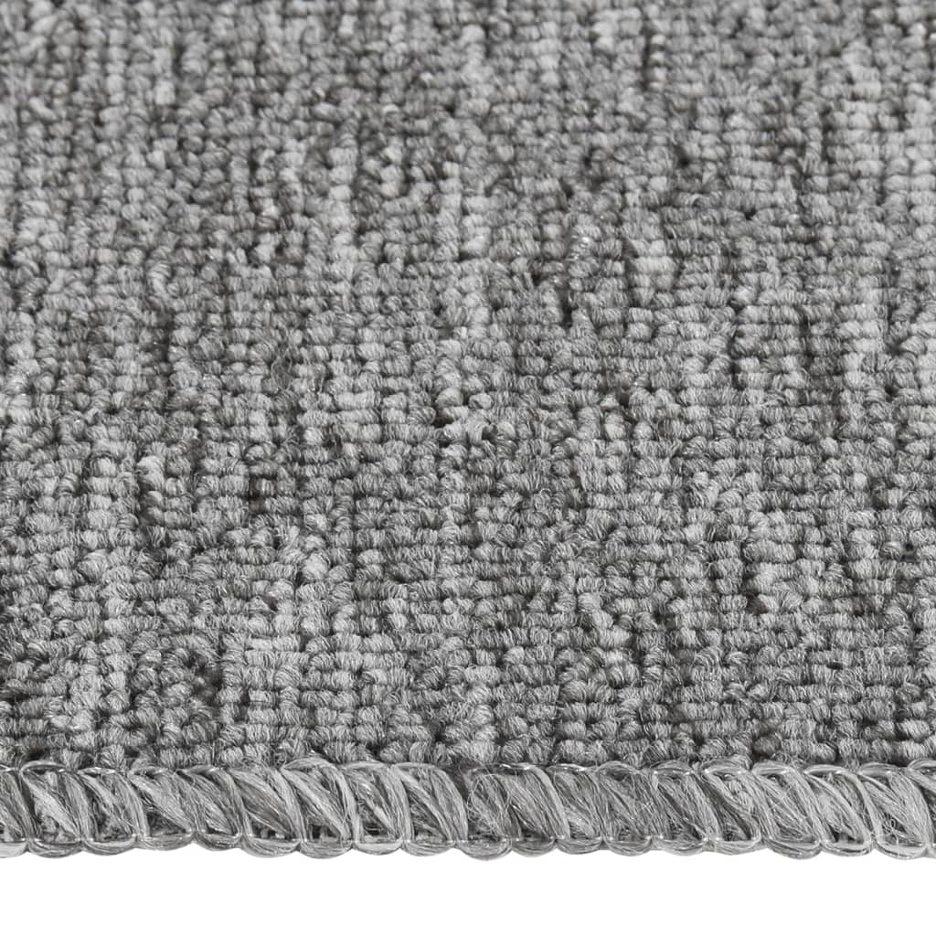 skridsikre trappemåtter 15 stk. 75x20 cm rektangulær grå