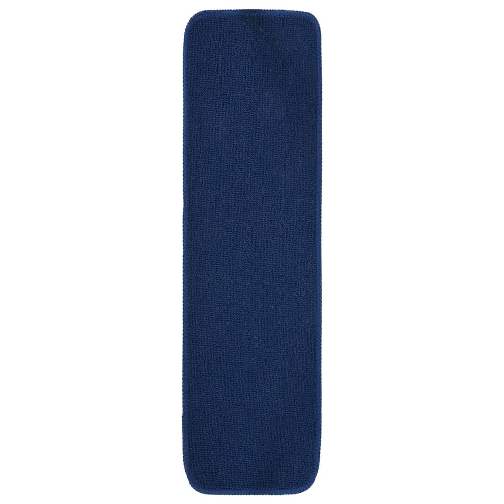 skridsikre trappemåtter 15 stk. 75x20 cm rektangulær marineblå