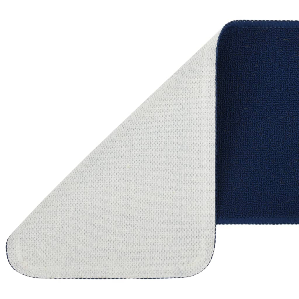 skridsikre trappemåtter 15 stk. 75x20 cm rektangulær marineblå