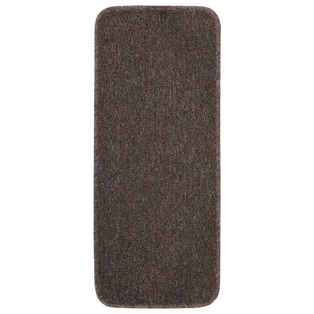 skridsikre trappemåtter 15 stk. 60x25 cm rektangulær brun