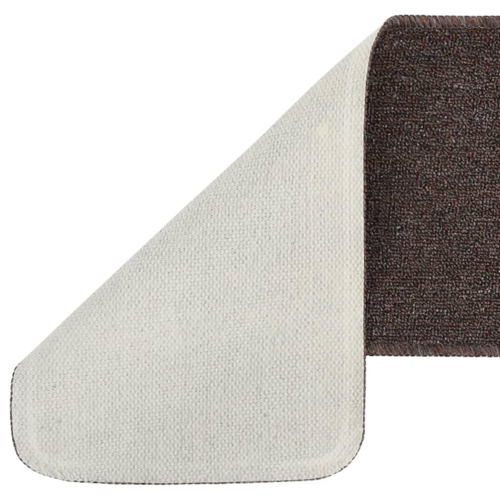skridsikre trappemåtter 15 stk. 60x25 cm rektangulær brun