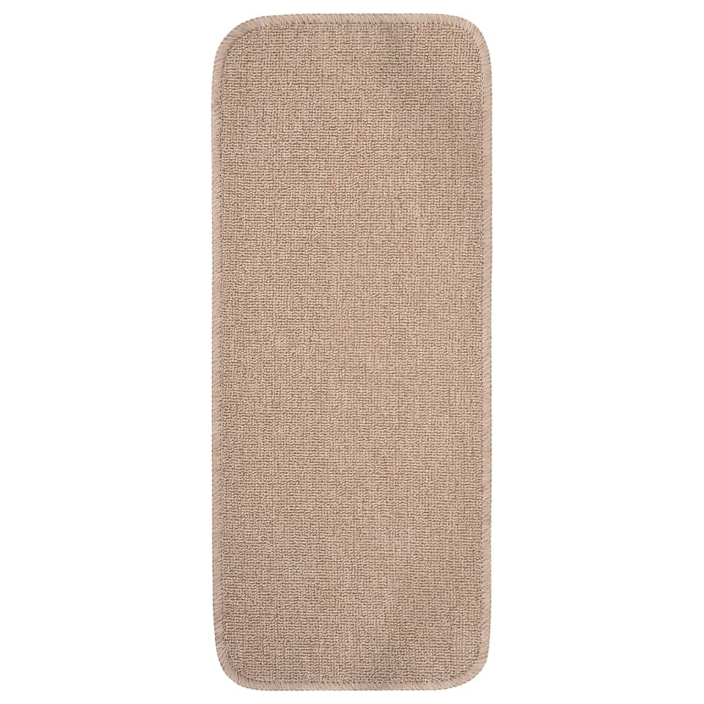 skridsikre trappemåtter 15 stk. 60x25 cm rektangulær beige
