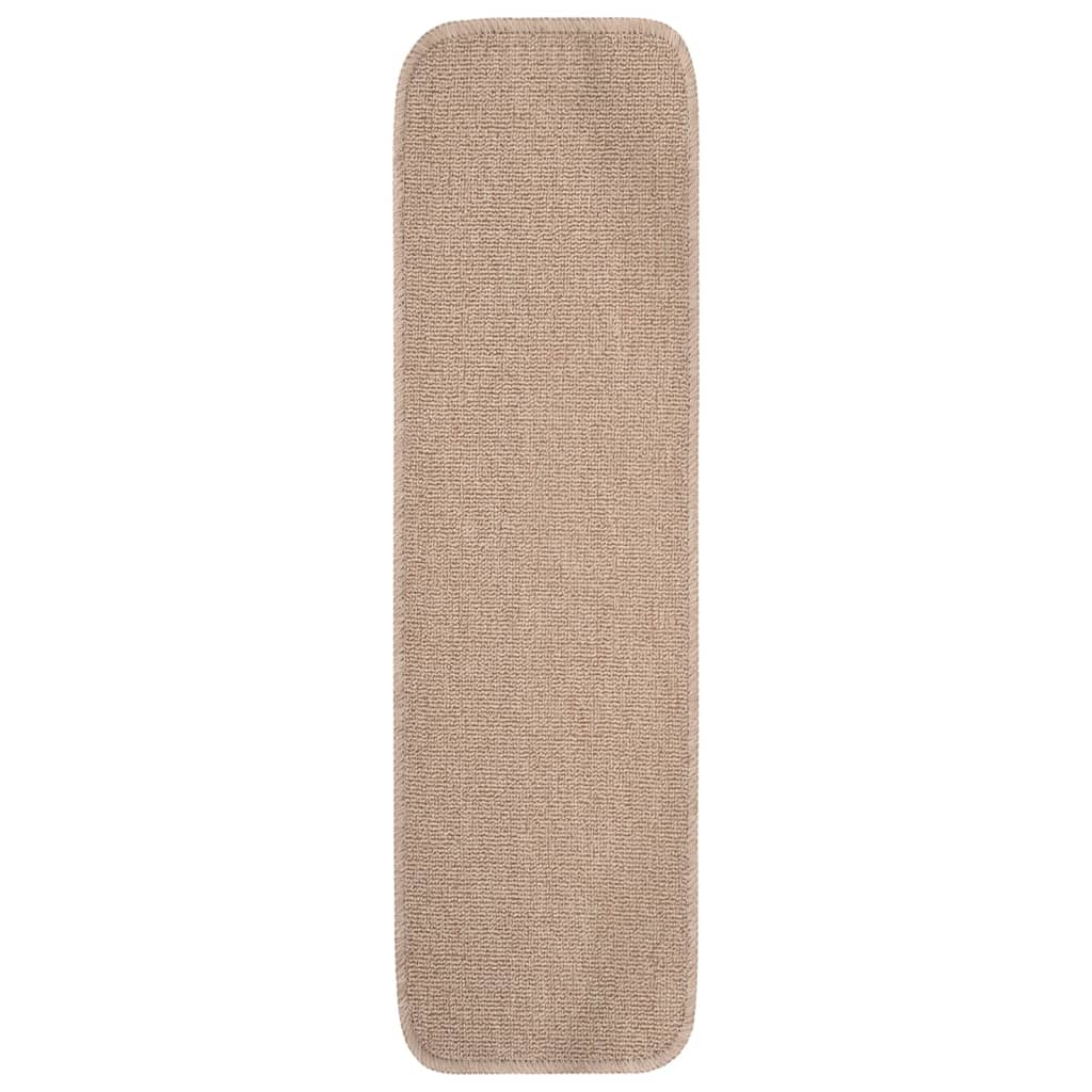 skridsikre trappemåtter 15 stk. 75x20 cm rektangulær beige