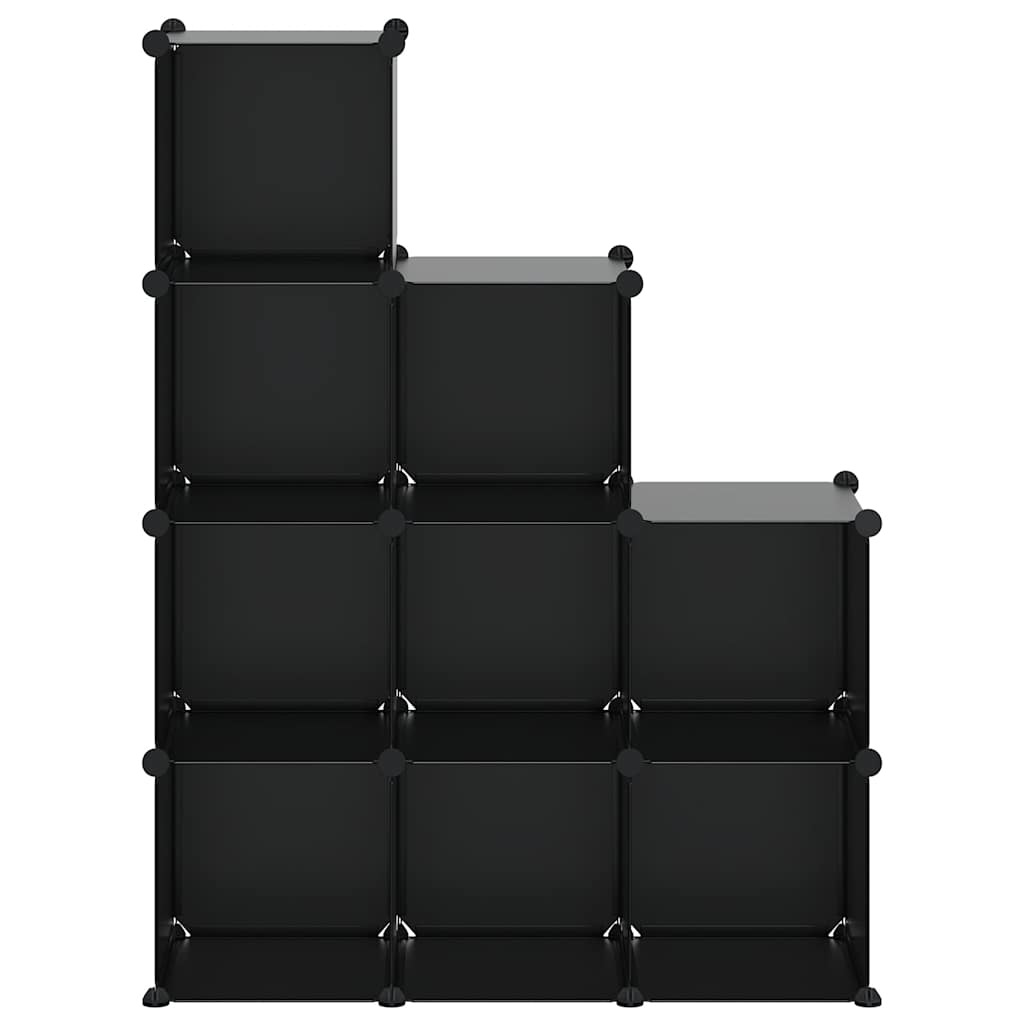 kubeformede opbevaringskasser 9 stk. PP sort