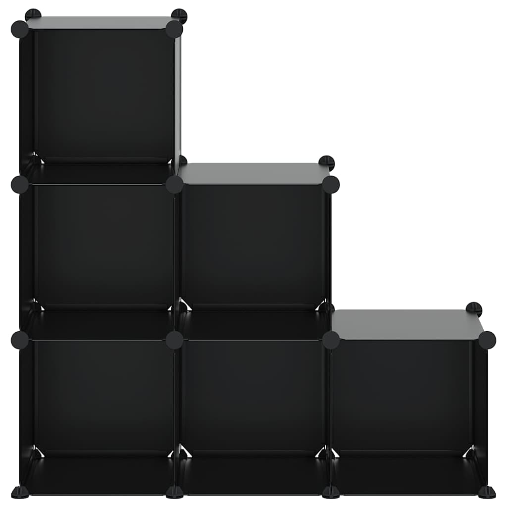 kubeformede opbevaringskasser 6 stk. PP sort