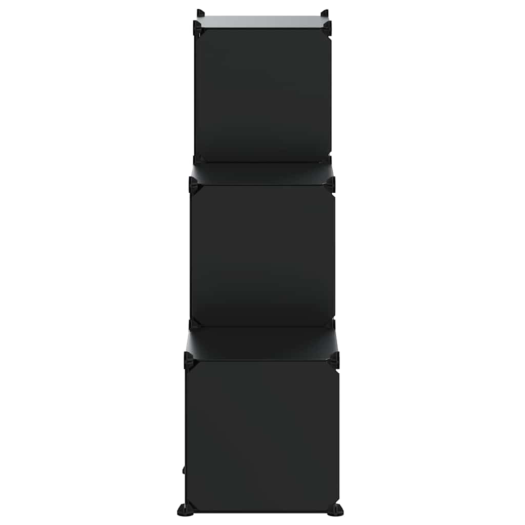 kubeformede opbevaringskasser 6 stk. PP sort