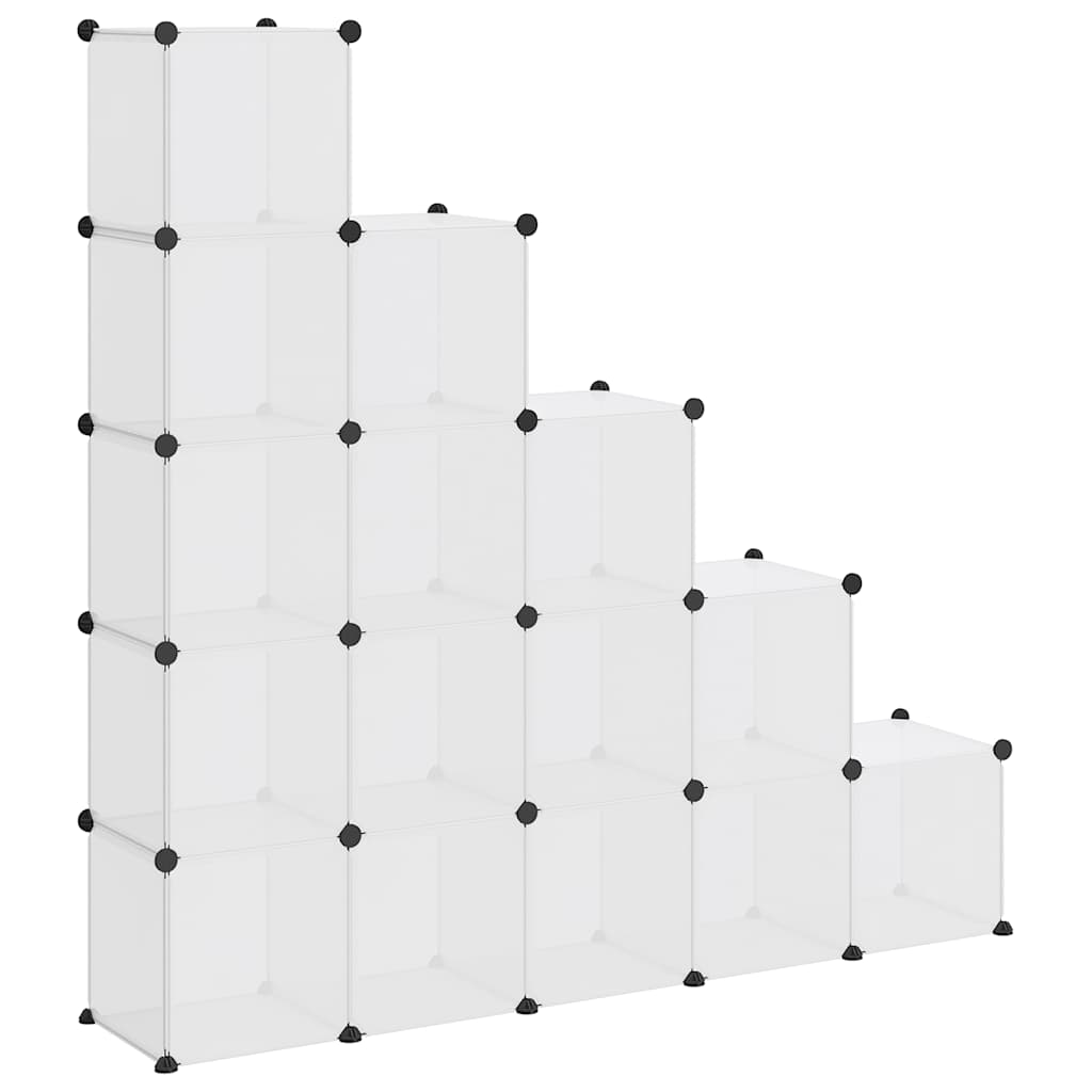 kubeformede opbevaringskasser 15 stk. PP transparent