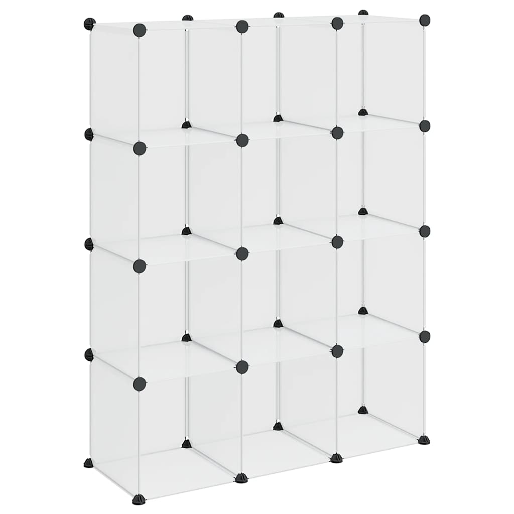 kubeformede opbevaringskasser 12 stk. PP transparent