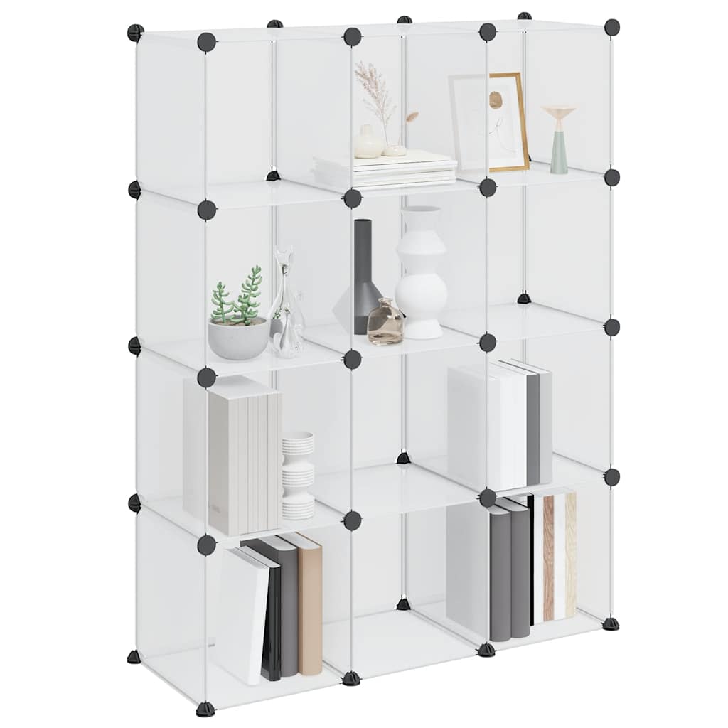 kubeformede opbevaringskasser 12 stk. PP transparent