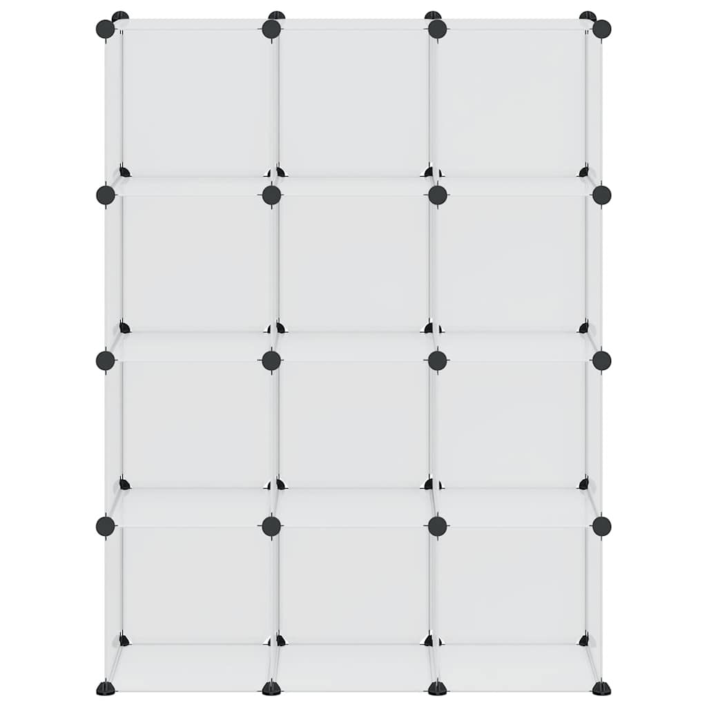 kubeformede opbevaringskasser 12 stk. PP transparent